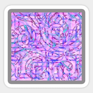 Abstract print in blues and pinks Sticker